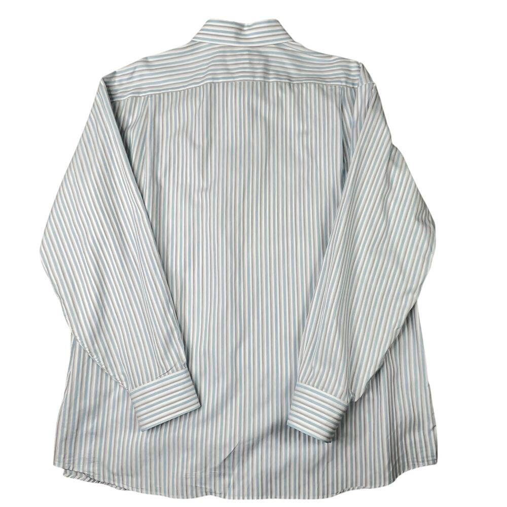 Tommy Bahama Cotton Long Sleeve Button Dress Shirt Blue Striped 17.5 x 34/35 - Picture 3 of 9